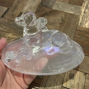 Labrador 2 Puppies Glass Paperweight
